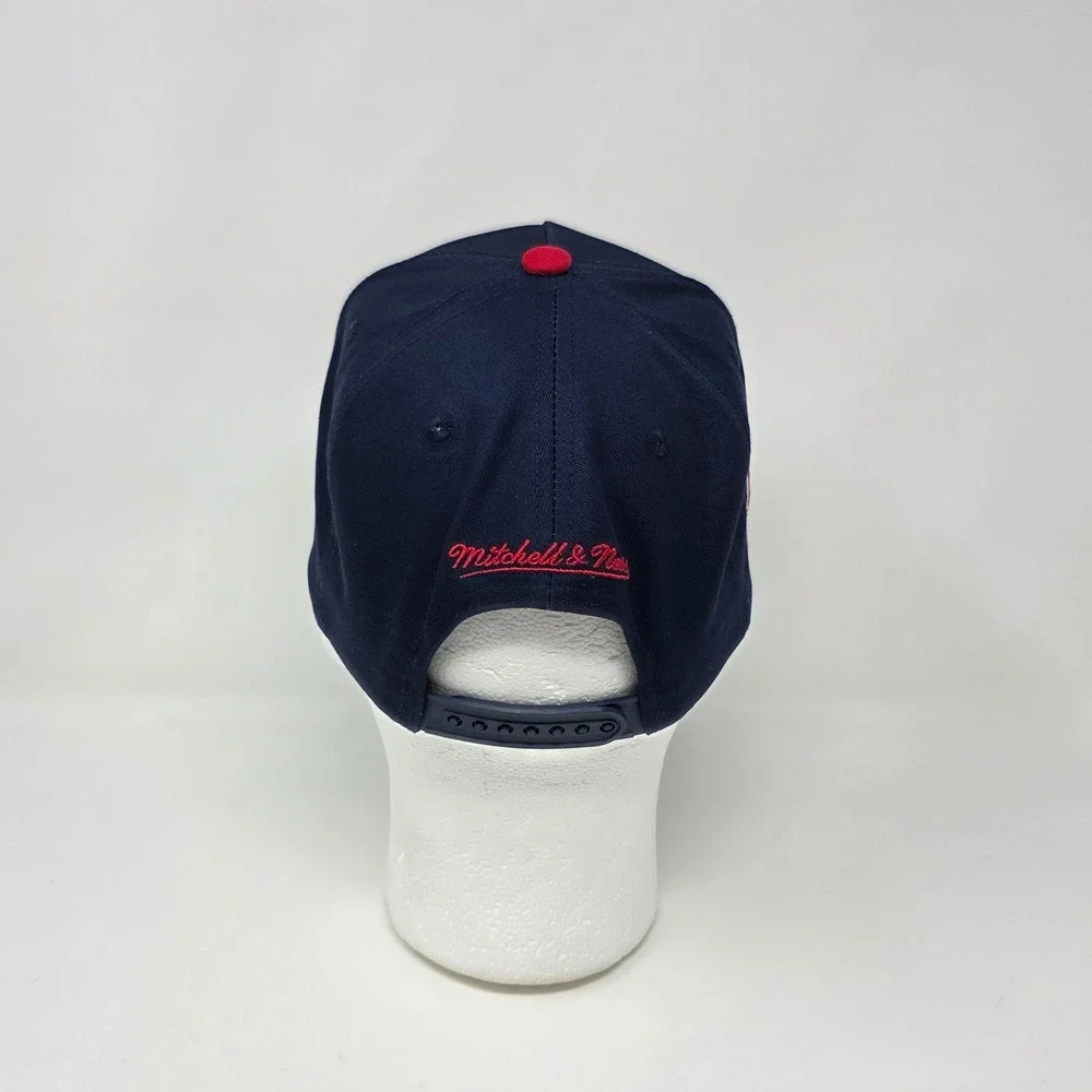 Mitchell & Ness Boston Red Sox MLB Snapback Hat‎ Cap 3D Logo Spell Out Navy/Red